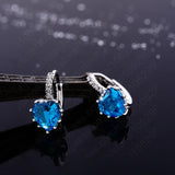 Luxury Colorful Heart Band Real Pure 925 Sterling Silver Jewelry Cubic Zirconia Stone Earrings Fashion Women Favourites