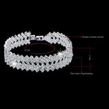 Luxury Crystal Bracelets For Women Silver color Bracelets & Bangles Femme Bridal Wedding Jewelry 2018 Vintage Bracelet SBR150218