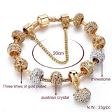 MELIHE Luxury Crystal Heart Charm Bracelets & Bangles Gold Color Bracelets For Women Jewellery Pulseira Feminina Sbr170020