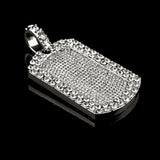 Iced Out Tag Rhinestone Gold Plated Pendant Necklace
