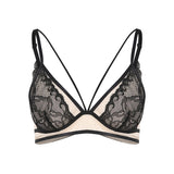 Missomo Adjustable Straps Lace Bra Mesh Patchwork Lingerie Floral Print Push Up Women Bralette Hook And Eye Female Underwears