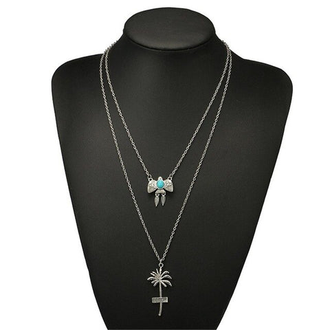 Multistory Necklace Long Chain Personality women necklace Five-pointed Star Insert  Charm Necklace for Women Jewelry Clearance