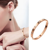New Arrival Promotion Stainless Steel Women Gold color Shackle Bangle Lady Arm Bracelet Love Bangles bracelet for women