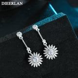 New Brand 925 Sterling Silver Long Flower Earrings For Women Hot Fashion sterling-silver-jewelry brinco brincos bijoux