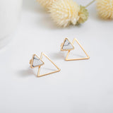 New Earrings Fashion Simple Stud Earrings Personality Trend Push-back Triangle Earrings Wholesale Jewelry Women's Earrings