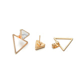 New Earrings Fashion Simple Stud Earrings Personality Trend Push-back Triangle Earrings Wholesale Jewelry Women's Earrings