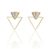 New Earrings Fashion Simple Stud Earrings Personality Trend Push-back Triangle Earrings Wholesale Jewelry Women's Earrings