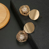 New Fashion Stud Earrings For Women Golden Color Round Ball  Geometric Earrings For Party Wedding Gift Wholesale Ear Jewelry