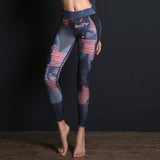 New Sport Suit Print Fitness Suit Leggings Breathable Yoga Set 2 Piece Zipper Sportswear T-shirt Sport Pants Tracksuit For Women