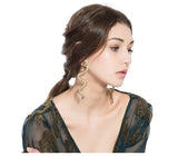 Personality Exaggerated Gold Crystal Alloy Snake Earrings