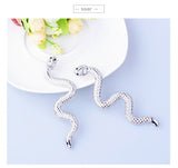 Personality Exaggerated Gold Crystal Alloy Snake Earrings