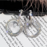 New design creative jewelry high-grade elegant crystal earrings round Gold and silver earrings wedding party earrings for woman