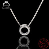 Newest Fashion Elegant Rhinestone Necklaces & Round Pendants Neckalce 925 Sterling Silver Choker Necklace For Women Jewelry Gift