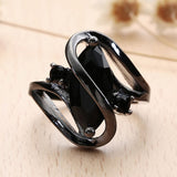 Oval Opal Stone Ring Black Gold Color Rings Fashion Jewelry For Women and Man Party Gift Wholesale Anillos Mujer