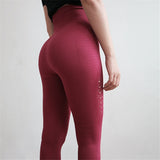 Oyoo Super Stretchy Gym Tights Energy Seamless Tummy Control Yoga Pants High Waist Sport Leggings Purple Running Pants Women