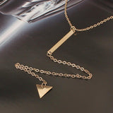 Plated Triangle Geometry Jewelry Women Shape Lariat Necklace Pendant Gold Y For