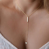 Plated Triangle Geometry Jewelry Women Shape Lariat Necklace Pendant Gold Y For