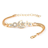 QCOOLJLY Female Jewellry Accessories Multi-Designs Gold Color Alloy Crystal & Rhinestone Flash Cuff Chain wrap bracelet Bangle
