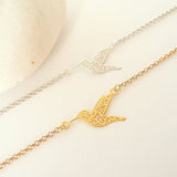 SMJEL New Arrival Carving Bird Bracelet Bangles Women Hummingbird Jewelry Gold / Silver / Rose Gold Chain femme bileklik B042