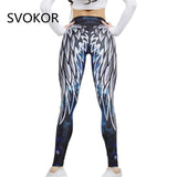 SVOKOR Harajuku 3D wing leggings for women 2018 push up sporting fitness legging athleisure bodybuilding sexy women's pants