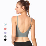 Selena Fanny Sports Bra Push Up Padded U Shape Backless Sexy High impact Fitness Running Exercise Bra Sports Wear For Women