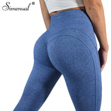 Simenual Push up high waist leggings women sportswear 2018 athleisure bodybuilding ruched legging fitness clothes sporty jegging