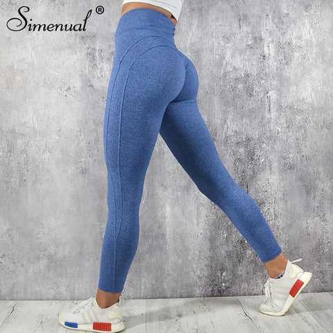 Simenual Push up high waist leggings women sportswear 2018 athleisure bodybuilding ruched legging fitness clothes sporty jegging