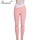 Simenual Ruching high waist leggings sportswear women fitness clothing crisscross push up legging bodybuilding athleisure pants