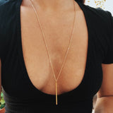 Simple Metal Stick Long Chain Necklace Exquisite Women Party Pendants Clavicle Statement Necklaces Jewelry