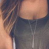 Simple Metal Stick Long Chain Necklace Exquisite Women Party Pendants Clavicle Statement Necklaces Jewelry