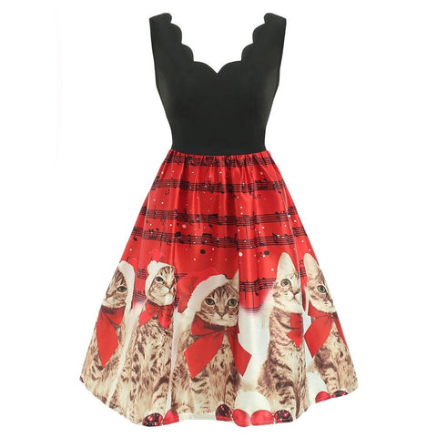Animal Christmas Party Dresses For Women A Line Vintage 2018