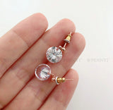 Sparkling Classic Drop Earrings 10mm 3.5ct Clear Round Cubic Zirconia Rose Gold Color Woman Fashion Jewelry Wholesale Gifts
