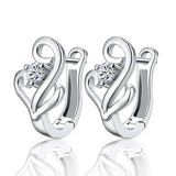 Sterling-silver-jewelry 925 earing pendientes mujer earrings 925 plata stud orecchini oorbellen brincos women jewelry crystal