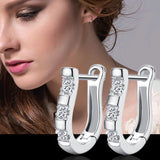 Sterling-silver-jewelry 925 earing pendientes mujer earrings 925 plata stud orecchini oorbellen brincos women jewelry crystal