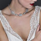 StoneFans Bridal Back Drop Crystal Necklace Wedding Jewelry Brides Chunky Linked Statement Collar Necklace Choker Fashion Gifts