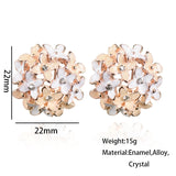 Stud Earrings for Women Female 2017 Boucle d'oreille Crystal Flower Clover Earring Gold Bijoux Jewelry Brincos Mujer