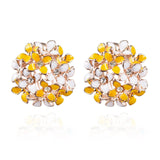 Stud Earrings for Women Female 2017 Boucle d'oreille Crystal Flower Clover Earring Gold Bijoux Jewelry Brincos Mujer