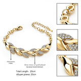 TOUCHEART Braided Gold color Leaf Bracelets & Bangles With Stones Luxury Crystal Bracelets For Women Wedding Jewelry Sbr140296