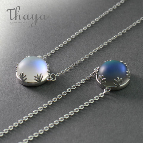 Thaya 55cm Aurora Pendant Necklace Halo Crystal Gemstone s925 Silver Scale Light Necklace for Women Elegant Jewelry Gift