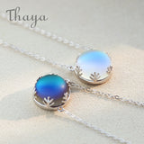 Thaya Aurora Necklace Halo Crystal Gemstone s925 Silver Scale Light Forest Women Pendant Necklace Elegant fashion Grils Jewelry