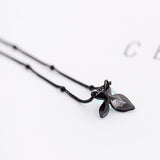 Thaya Genuine s925 Silver Blue Rose Flower Crystal Pendant Necklace Plant Jewelry Ladies for Necklace Women Punk Style