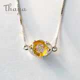 Thaya Gold Cocoon-Break Pendant Necklaces 925 Silver Pure Zircon Diamond Box Chain Link Necklace Women Elegant Jewelry '39+4cm'