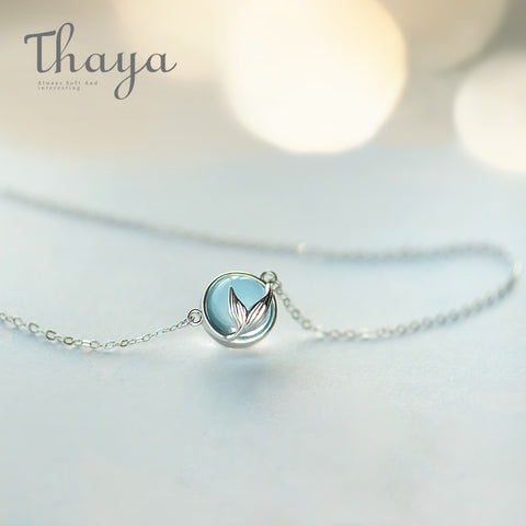 Thaya Mermaid Foam Bubble Design Crystal Necklace s925 silver Mermaid Tail Blue Pendant Necklace for women elegant jewelry gift