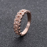 Top Quality Gold Concise Classical CZ Crystal Wedding Ring Rose Gold Color Austrian Crystals Wholesale  nj92
