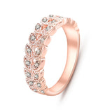 Top Quality Gold Concise Classical CZ Crystal Wedding Ring Rose Gold Color Austrian Crystals Wholesale  nj92