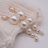 Trendy Elegant Created Big Simulated Pearl Long Earrings Pearls String Statement Drop Earrings For Wedding Party Gift e0207