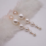 Trendy Elegant Created Big Simulated Pearl Long Earrings Pearls String Statement Drop Earrings For Wedding Party Gift e0207