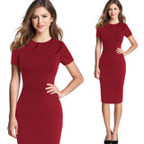 Vfemage Womens Autumn Winter Elegant Patchwork Slim Casual Work Business Office Party Fitted Bodycon Pencil Sheath Dress 4682