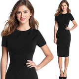 Vfemage Womens Autumn Winter Elegant Patchwork Slim Casual Work Business Office Party Fitted Bodycon Pencil Sheath Dress 4682