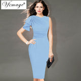 Vfemage Womens Elegant Ruffle Sleeve Ruched Party Wear To Work Fitted Stretch Slim Wiggle Pencil Sheath Bodycon Dress 1157